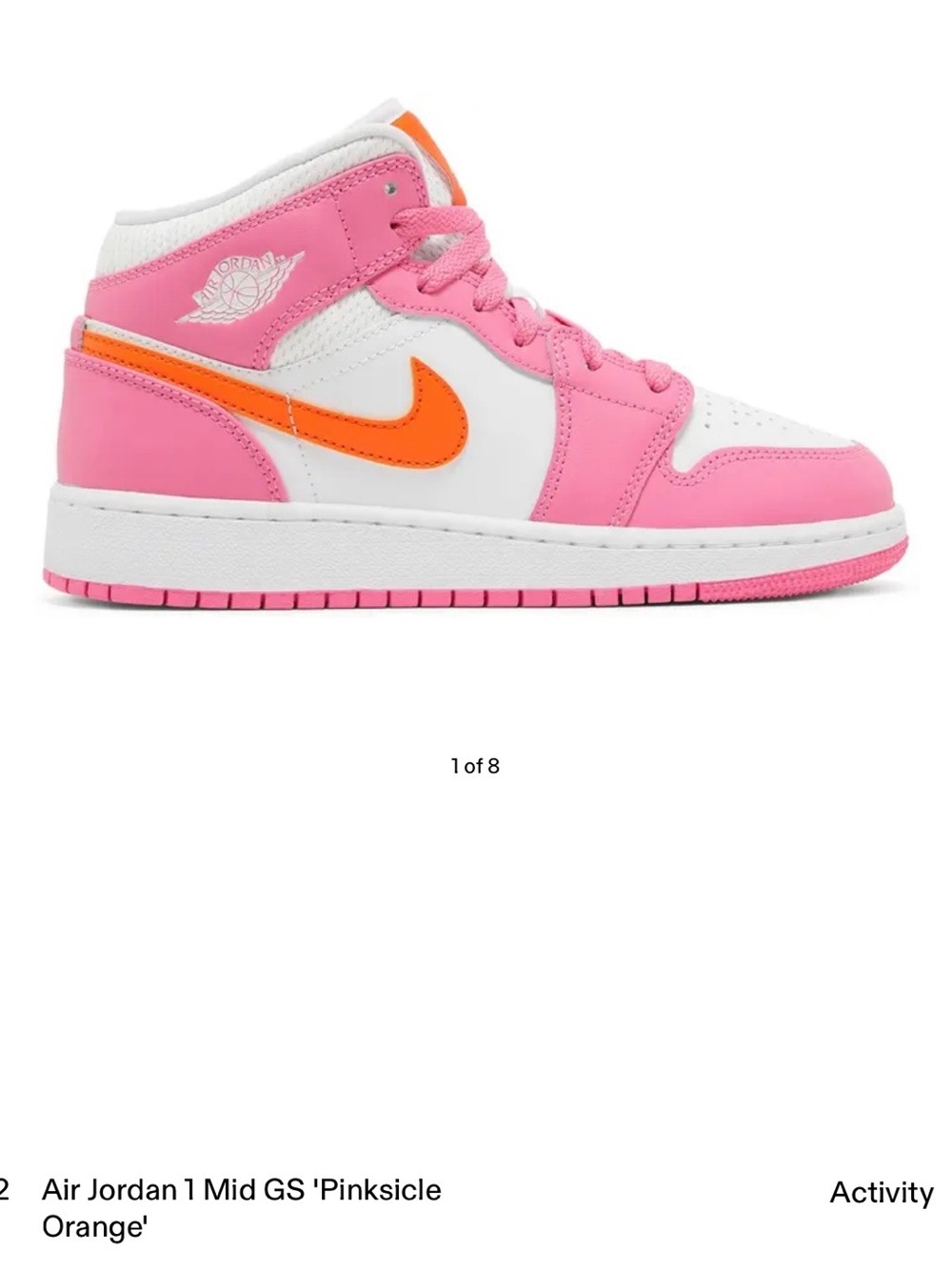 Jordan  Air Jordan 1 Mid GS 'Pinksicle Organ High-Top Sneakers